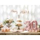 Party Deco - Baner Happy Birthday, roze zlatni